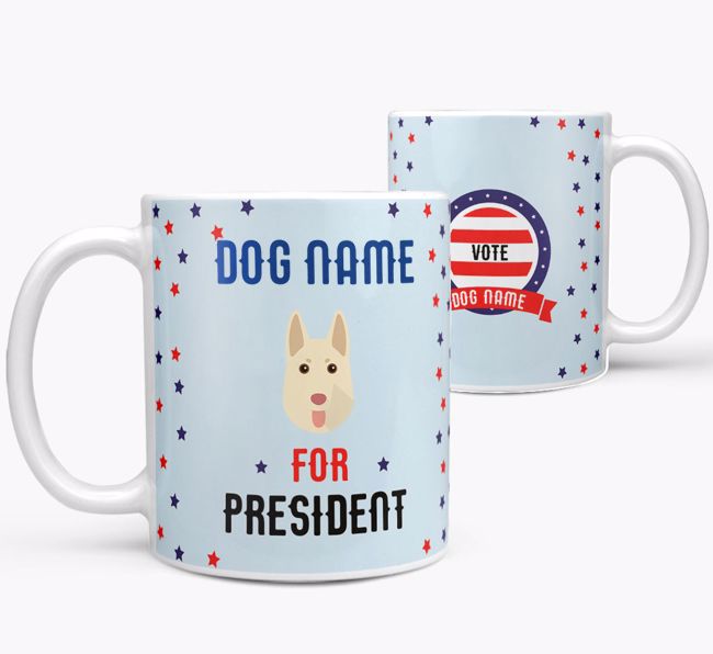 Personalized Vote {dogsName} for President Mug